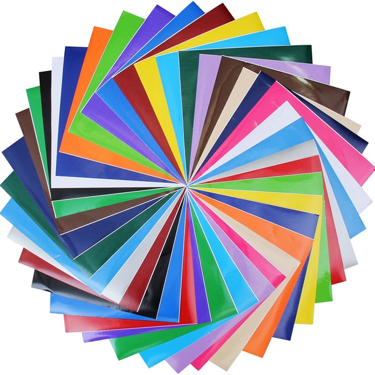 40 Color Premium Self Adhesive Sign Vinyl Film Starter Set - 12"x12" Sheets