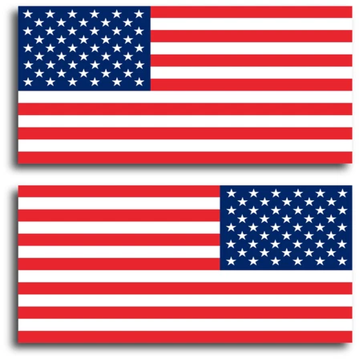 2 USA American Flag Bumper Sticker Decal Window Car Truck Reverse United States