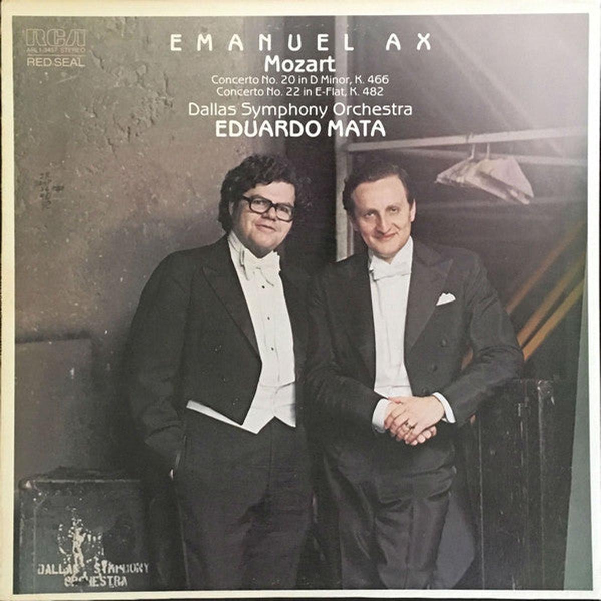 Wolfgang Amadeus Mozart, Emanuel Ax, Eduardo Mata, Dallas Symphony Orchestra  Mozart: Concerto No. 20 In D Minor, K. 466; Concerto No. 22 In E-Flat, K. 482  1980  Classical (vinyl lp)