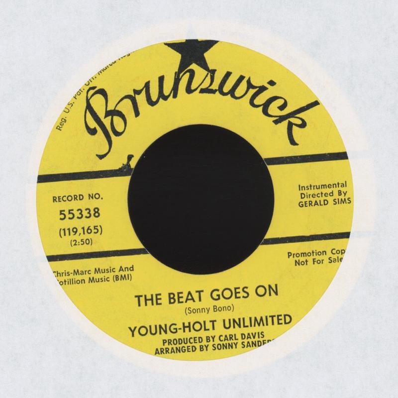 Young Holt Unlimited - The Beat Goes On on Brunswick Promo Jazz Funk 45