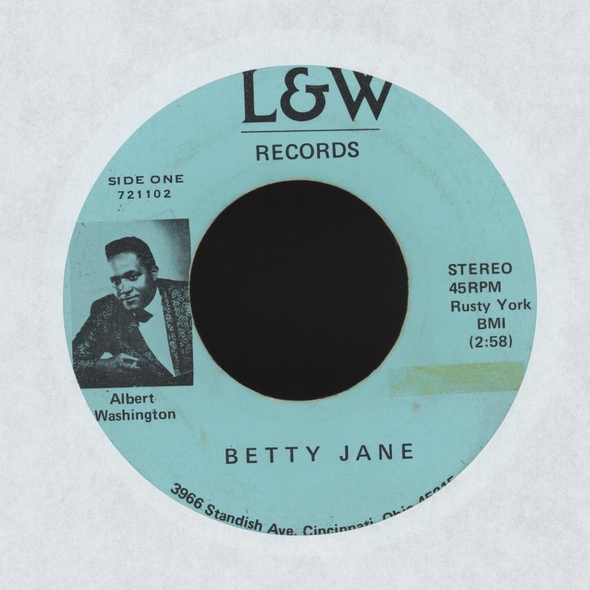 Albert Washington - Betty Jane on LW RB 45