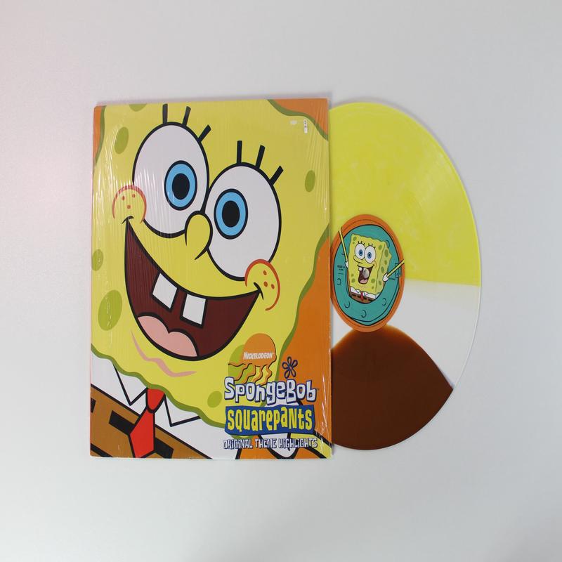 Various - SpongeBob SquarePants Original Theme Highlights Ltd. Tri-Colored Split on Enjoy The Toons Records