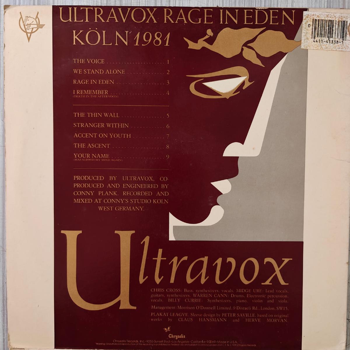 Ultravox - Rage In Eden ( PJ Marketplace