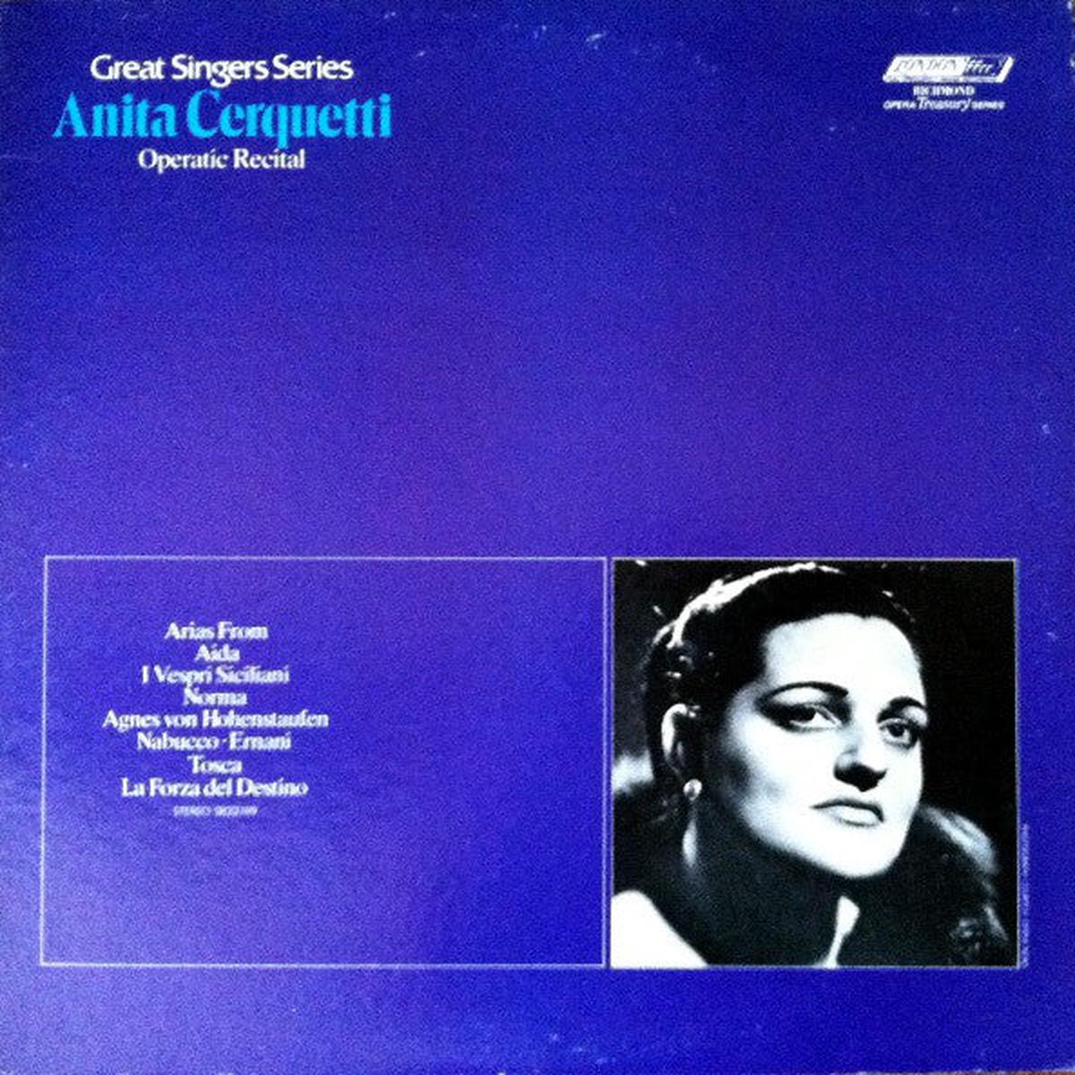 Anita Cerquetti  Operatic Recital - 1972-Classical Style: Romantic, Opera (vinyl)
