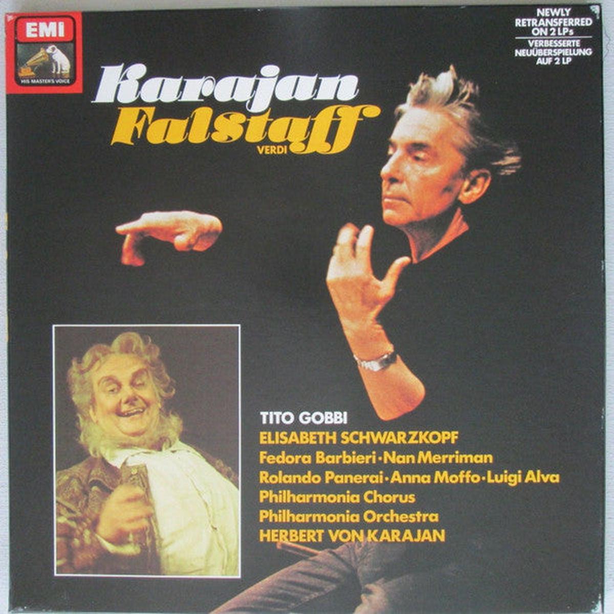 Verdi Philharmonia Orchestra And Chorus Herbert von Karajan Falstaff - 2 LP Set - 1981-Classical, Stage & Screen Style: Romantic, Opera (Vinyl) NM