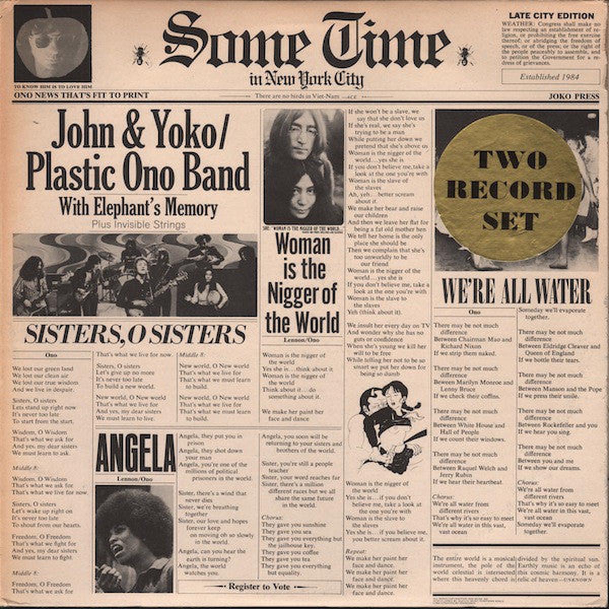 John Lennon & Yoko Ono / The Plastic Ono Band With Elephants Memory Plus Invisible Strings - Some Time In New York City (2xLP) (Very Good Plus (VG+)) USED